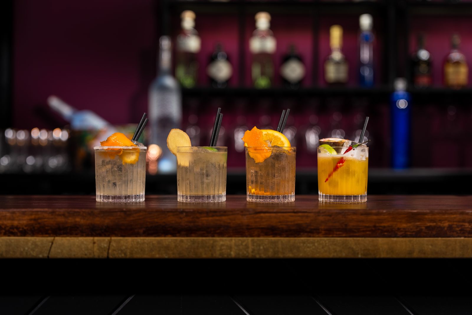 The drinks board behind the bar